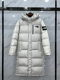 The North Face Unisex White Long Hooded Puffer Coat