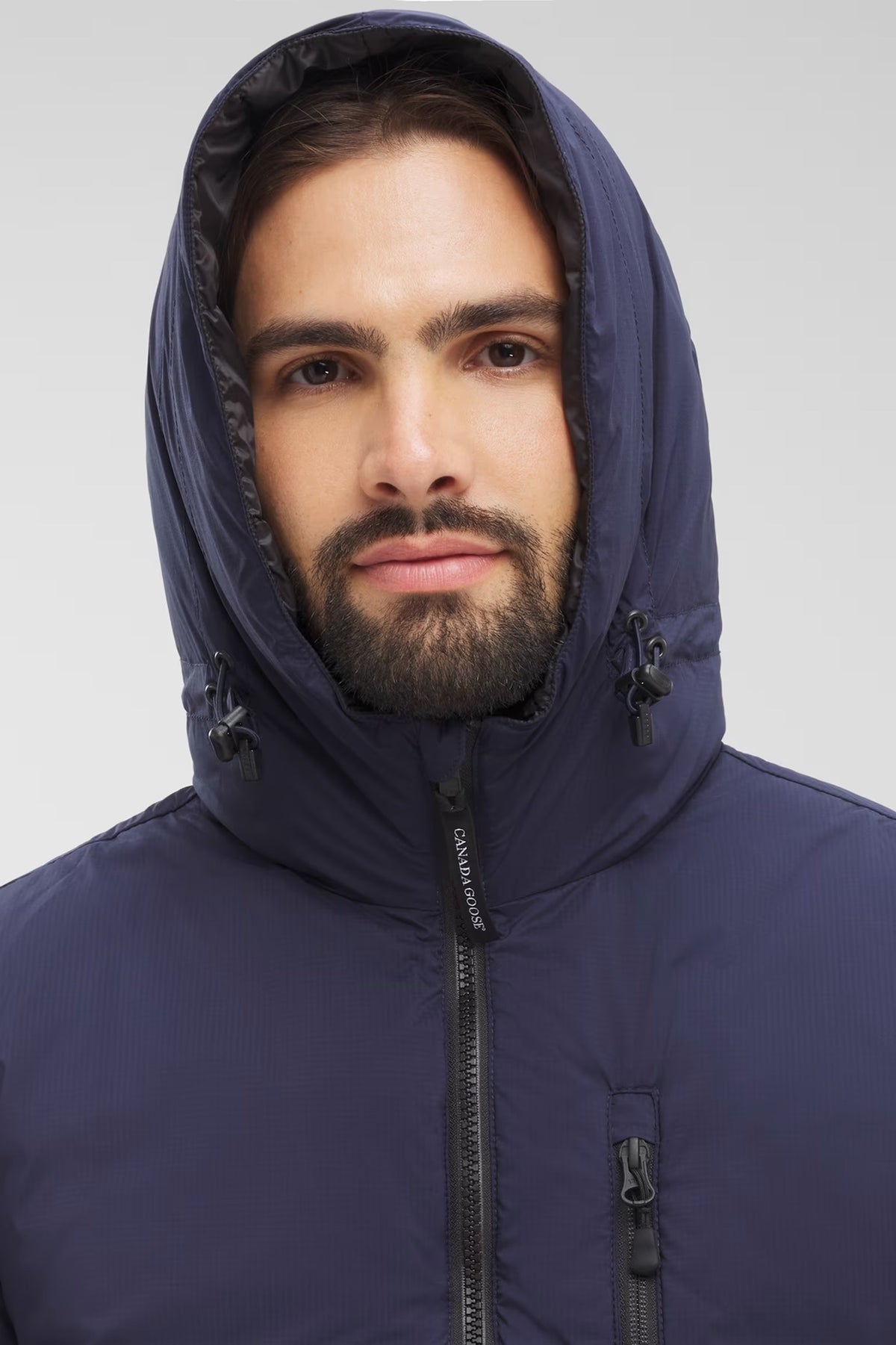 Canada Goose Hooded Puffer Jacket in Navy