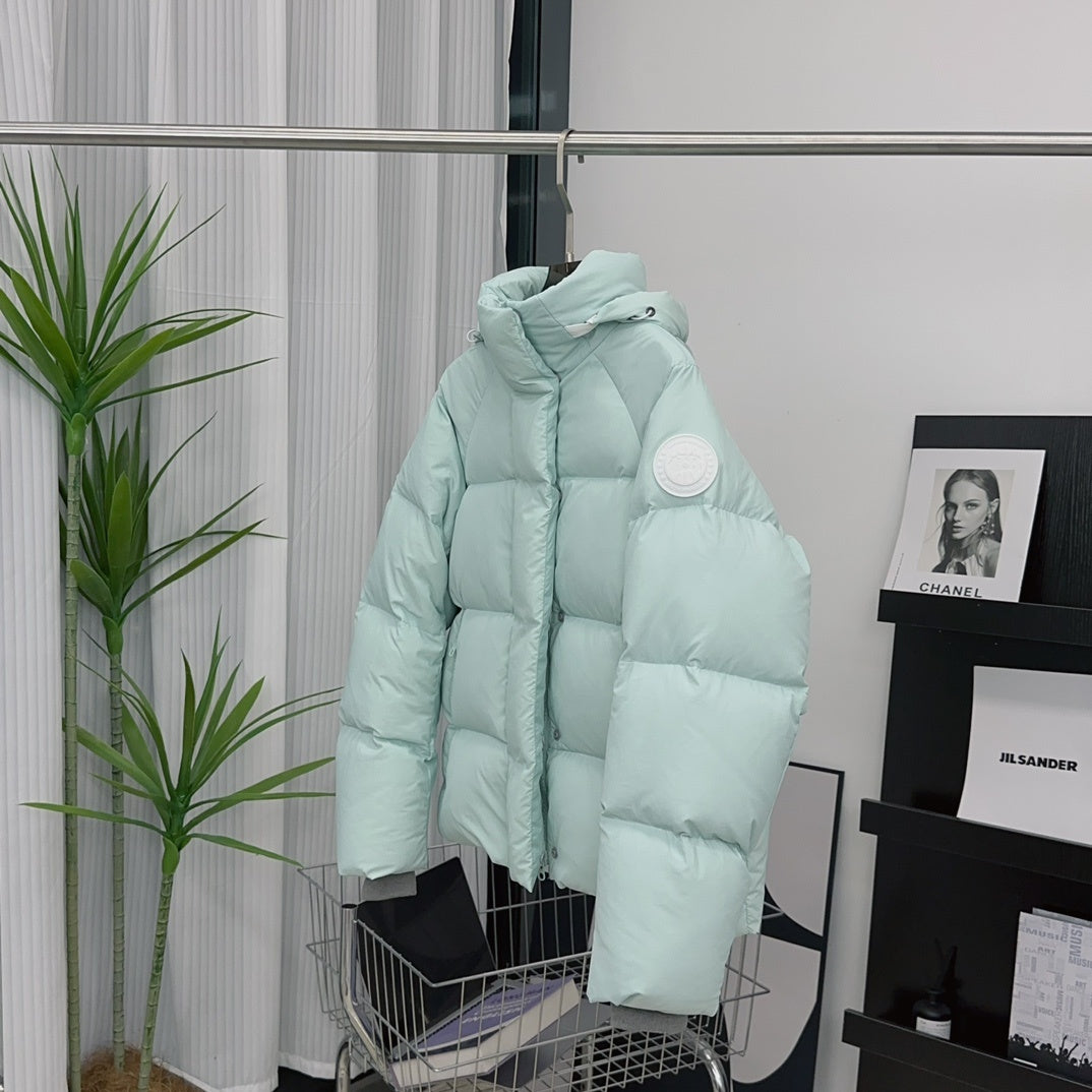 Canada Goose Hooded Puffer Jacket in Mint Green