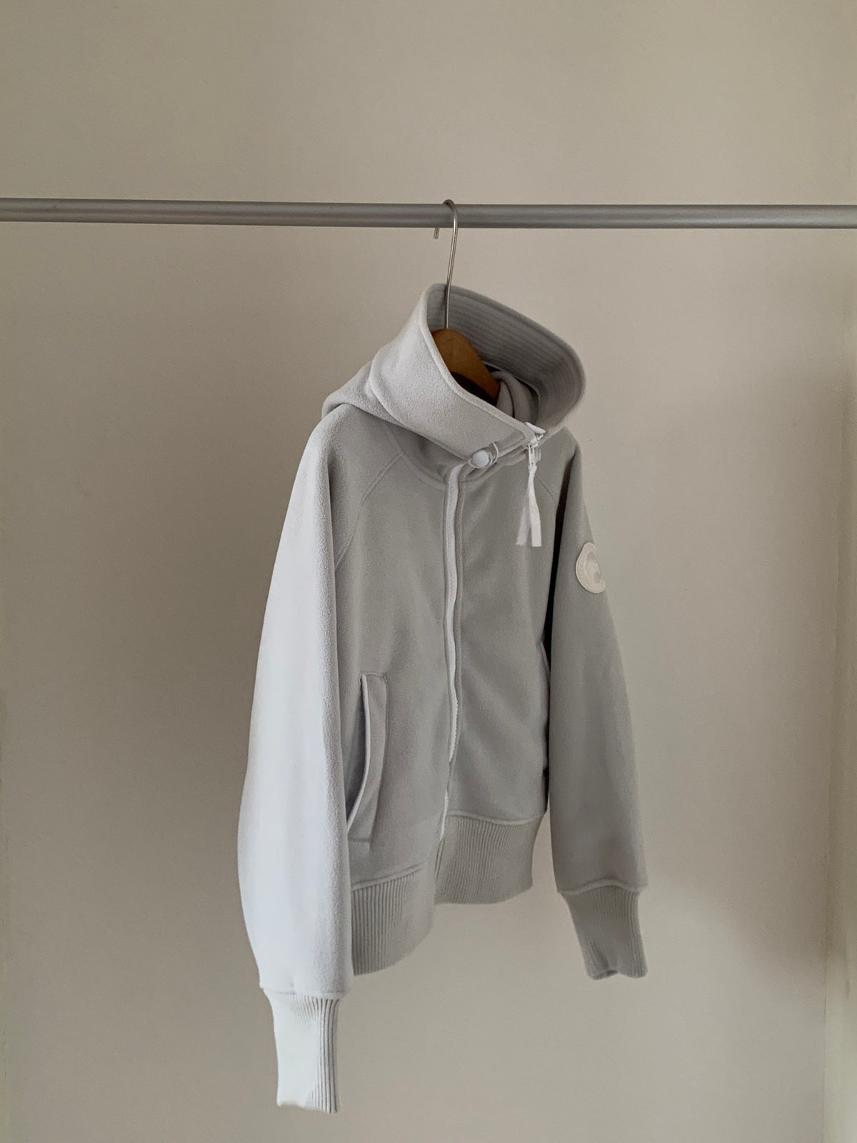 Canada Goose Light Gray Zip-Up Fleece Hoodie